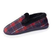 Isotoner Chaussons pantoufles Charentaises femme détails fausse fourrure, 39 EU, tartan