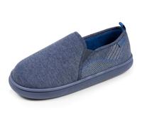 Isotoner Chaussons pantoufles Charentaises homme jersey, semelle bloup xtra confort, bon maintien, 44, marine chiné