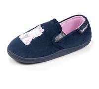 Isotoner Chaussons pantoufles Mocassins fille velours, maintien souple, facile à enfiler, semelle flexible, 30 EU, marine
