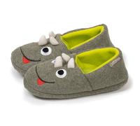 Isotoner Chaussons pantoufles Mocassins garçon polaire, semelle gomme antidérapante, 29/30, kaki chiné
