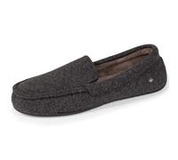 Isotoner Chaussons pantoufles Mocassins homme feutrine, 44 EU, gris chiné foncé