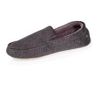 Isotoner Chaussons pantoufles Mocassins homme ultra confortables et légers, en coton biologique et semelle en cuir 43