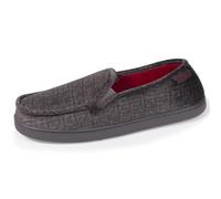 Isotoner Chaussons pantoufles Mocassins homme velour ultra doux, 46, gris