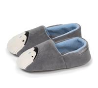 Isotoner Chaussons pantoufles Mocassins mixte enfant micro éponge, semelle gomme ultra souple, 31/32, gris