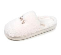 Isotoner Chaussons pantoufles Mules femme matière sherpa, semelle bloup extra confort, 37 EU, ivoire