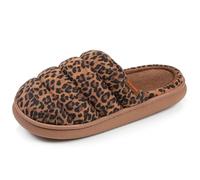 Isotoner Chaussons pantoufles Mules femme matière sherpa, semelle bloup extra confort, 41 EU, léopard camel