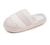 Isotoner Chaussons pantoufles Mules femme velours et maille métalisée semelle bloup, 38 EU, ivoire