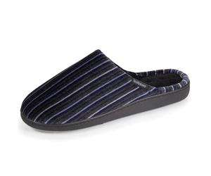 Isotoner Chaussons pantoufles Mules homme ultra confortables, semelle à mémoire de forme et soutient de la voûte plantaire, 42, rayures