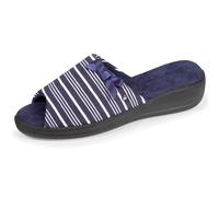Isotoner Chaussons pantoufles Mules ouvertes femme à talon 4,5 cm ultra confort, 41 EU, rayure marinière