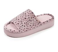 Isotoner Chaussons pantoufles Mules ouvertes femme velours, plateforme 3,5 cm, 40 EU, léopard blush