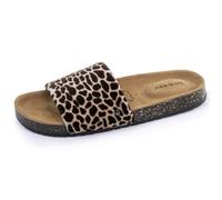 Isotoner Chaussons pantoufles Mules ouvertes femme semelle extra souple, 37 EU, girafe