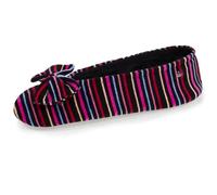 Isotoner Chaussons pantoufles Ballerines femme ultra confortables, en coton biologique et semelle en cuir, détail grand nœud 37/38