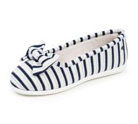 Isotoner Chaussons pantoufles Ballerines femme, ultra confortables et légers, confort semelle ergonomique avec soutien voûte plantaire, 37, rayuresbleues