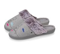 Isotoner Chaussons ultra confortables et légers, mousse à mémoire de forme gris chiné femme 36