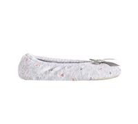 Isotoner Embroidered Plush Terry Ballerina Slippers Sandales platesFemme