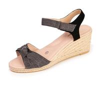 Isotoner Espadrilles Femme nœud,38 EU,Noir