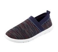 isotoner Femme Lightweight and Breathable Elastic Knit Slip-on Shoe Chausson, Bleu Marine, 43 EU
