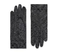 isotoner Gants courts en élasthanne pour femme pour écran tactile, Imprimé animal noir, Small-medium