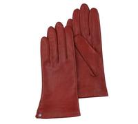 ISOTONER Gants cuir doublés soie femme,Rouge,7 (S)