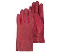 Isotoner Gants Cuir Doublés Soie Tactiles Pour Smartphone 85125 - Rouge - Taille unique