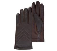 Isotoner Gants Cuir Doublés Soie Tactiles Pour Smartphones 85125 - Brun - Taille unique