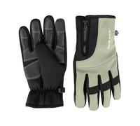Isotoner Gants d'hiver en néoprène pour homme avec fermeture éclair Vert olive Taille M