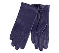 Isotoner Gants en cuir à trois points pour femme, bleu marine, S