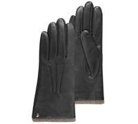 Isotoner Gants femme en cuir d'agneau pleine fleur, doublés cachemire