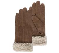 Isotoner Gants femme en cuir, doublés imitation fourrure, élégants L