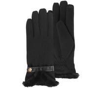 Isotoner Gants femme tactiles, chauds, doublés imitation fourrure, taille unique, TU, noir