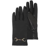 Isotoner Gants femme tactiles en cuir de mouton - doublés polyester, TU, noir