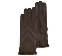 Isotoner Gants femme tactiles en tissu recyclé, doublés chaud, taille unique, TU, marron