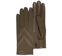 Isotoner Gants femme tactiles tissu extensible recyclé, résistant à l'eau, non doublé, taille unique, TU, olive