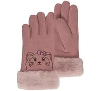 Isotoner Gants fille avec broderie animal, 6/8ans, rose