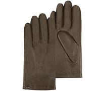 Isotoner Gants homme en cuir d'agneau pleine fleur, doublés cachemire et soie, 9=L, kaki