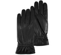 Isotoner Gants homme tactiles en cuir de chèvre - doublés micro fausse fourrure, 9=L, noir