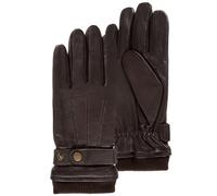 Isotoner Gants homme tactiles en cuir de chèvre pleine fleur - doublés polaire, 8=S, marron
