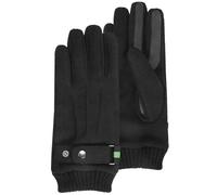 Isotoner Gants homme tactiles en tissu lainé, doublés imitation fourrure, 8/8.5, noir