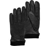Isotoner Gants homme tatciles, en cuir de chèvre, doublés imitation micro- imitation fourrure, 9.5=XL, noir