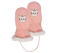 Isotoner Gants mixte bébé 2/4 ans en polaire,doublés imitation fourrure, relié par un cordon, 2/4ans, rose