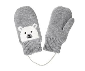 Isotoner Gants mixte enfant motif ours - doublées fausse fourrure, 2/4ans, gris