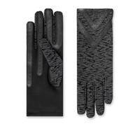Isotoner Gants pour femme en élasthanne pour écran tactile avec doublure en polaire chaude et détails chevrons, Noir texturé - Smartdri, Large-X-Large