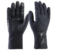 Isotoner Spandex Touchscreen Cold Weather Gloves with Warm Fleece Lining and Chevron Details Gants, Noir texturé-Smartdri, X-Large Femme