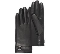 Isotoner Gants tactiles en cuir de moutone tissu - boucle noir femme