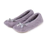 Isotoner Ladies Popcorn Ballet Slippers, Balleriens Femme, Grey (Pale Grey), L