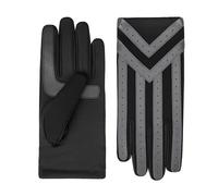 isotoner Men's Spandex Touchscreen Cold Weather Gloves with Warm Fleece Lining and Chevron Details, smartDRI Charcoal, LG