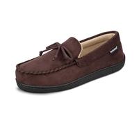 isotoner Men's Whipstitch Gel Infused Memory Foam Moccasin, Dark Chocolate, X-Large / 11-12 M US