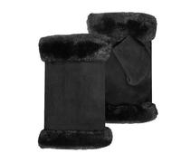 Isotoner Mitaines femme chauds, doublés imitation fourrure, taille unique, TU, noir