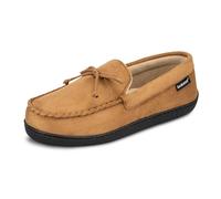 Isotoner Mocassins pour hommes en micro-suède - avec semelles intérieures et extérieures, dotés de mousse à mémoire pour un ajustement personnalisé et d'un soutien de la voûte plantaire pour un
