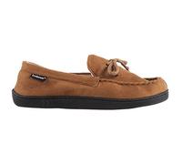 Isotoner Mocassins pour hommes en micro-suède - avec semelles intérieures et extérieures, dotés de mousse à mémoire pour un ajustement personnalisé et d'un soutien de la voûte plantaire pour un